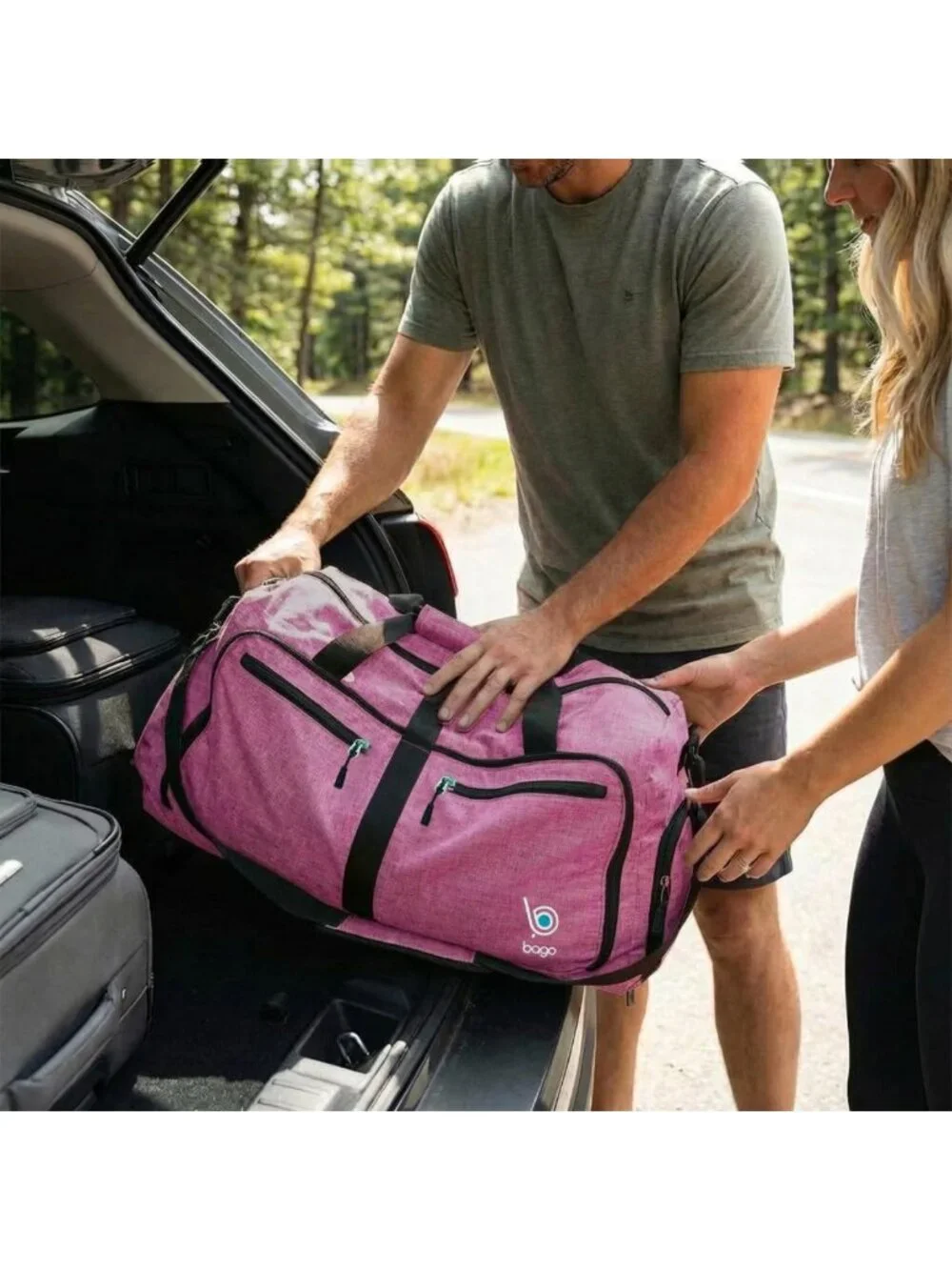 Durable Lightweight 60L Duffle Bag for Travel | Foldable Weekender with Shoe